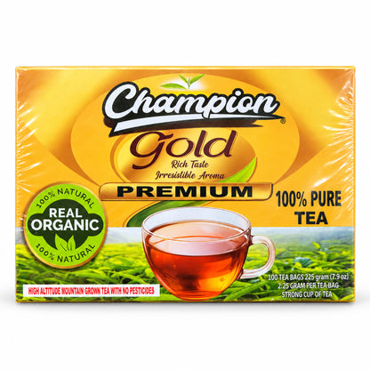 Champion Gold Premium Black Tea 100 tea bags 225 g front view