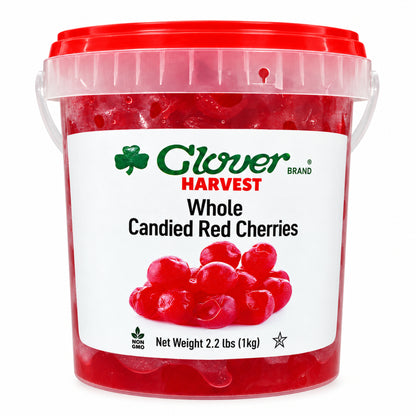 Clover Harvest Whole Candied Red Cherries 1 kg – front