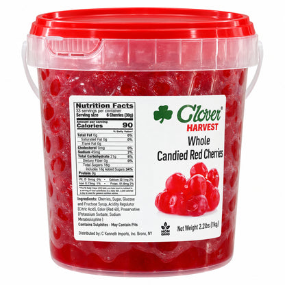 Clover Harvest Whole Candied Red Cherries 1 kg – nutrition and ingredients