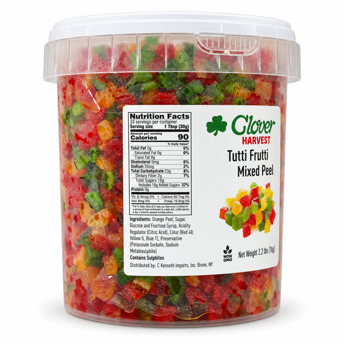 Clover Harvest Tutti Frutti Mix Mixed Peel 1 kg – nutrition and ingredients