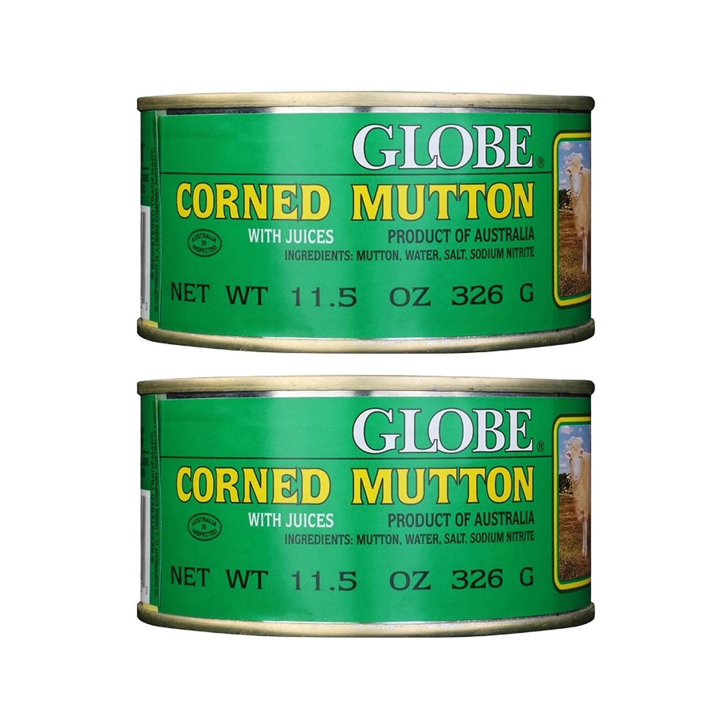 Globe Corned Mutton With Juices 11.5 oz (326g) 2 Pack | Product of Australia