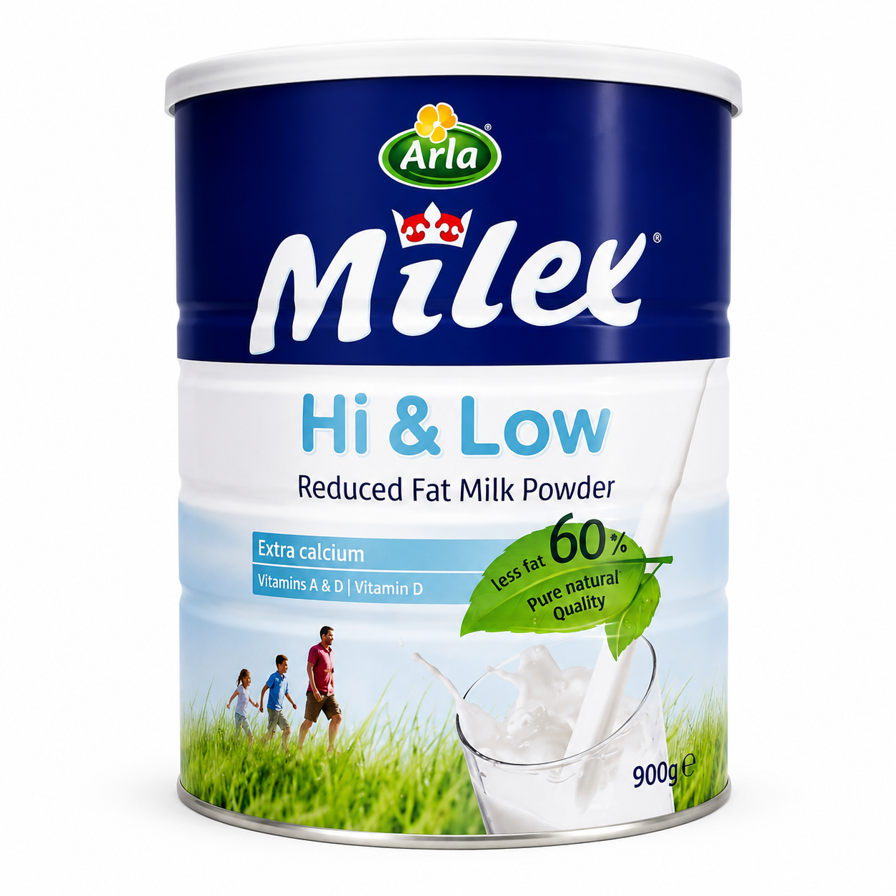 Arla Milex Hi & Low Reduced Fat Milk Powder 1600g – Extra Calcium, Vitamin D, 60% Less Fat