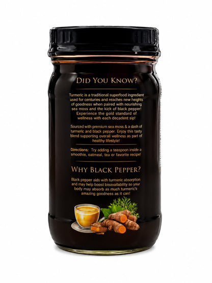 Turmeric Sea Moss + Black Pepper Gold Recipe – 16 oz (454 g)
