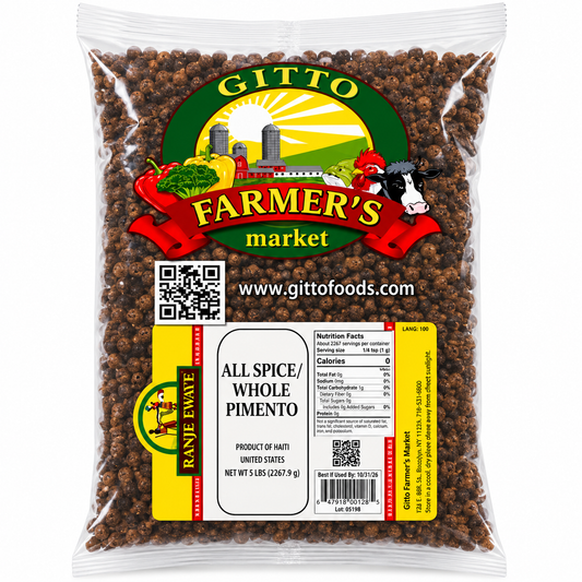 Whole Allspice Pimento - 5 lb Bulk Pack