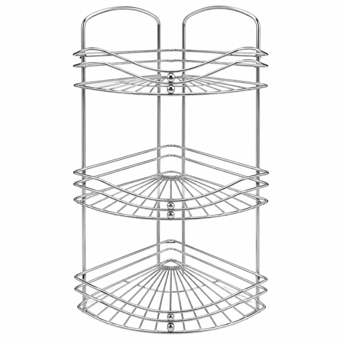 Three tier corner bathroom shelf