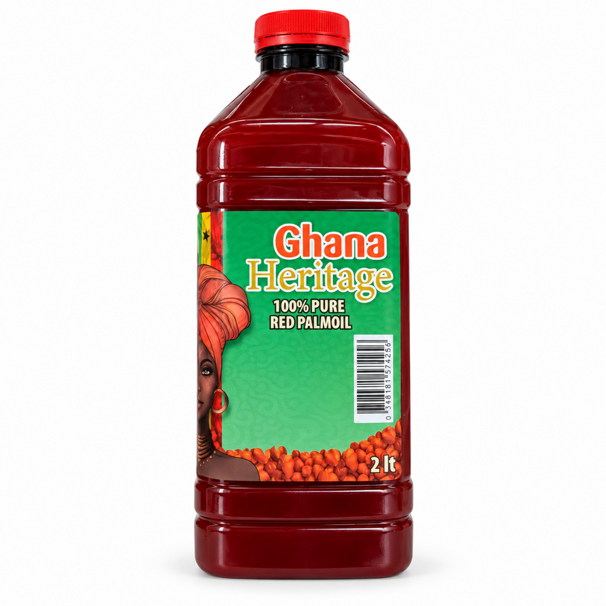 Ghana Heritage 100% Pure Red Palm Oil 2 L front