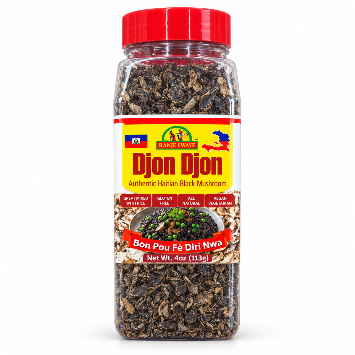 Ranje Fwaye Djon Djon Authentic Haitian Black Mushroom – 4 oz (113g)