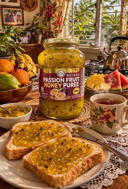 Passion Fruit Honey Puree 2.2 lb (1kg) – Tropical Drink Mix, Dessert Topping, Smoothie & Cocktail Flavor