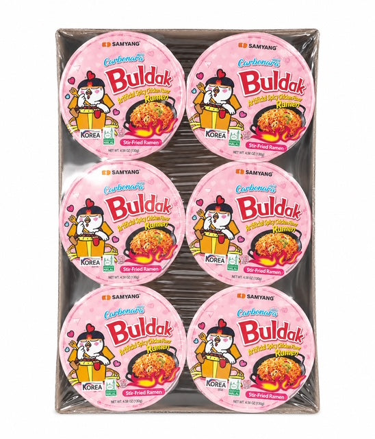 Samyang Buldak Carbonara Cup Ramen 6 Pack, 4.58 oz Each