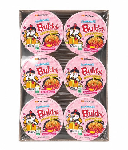Samyang Buldak Carbonara Cup Ramen 6 Pack, 4.58 oz Each