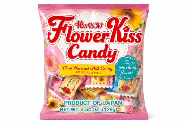 Flower Kiss Plum Flavored Milk Candy 4.54 oz