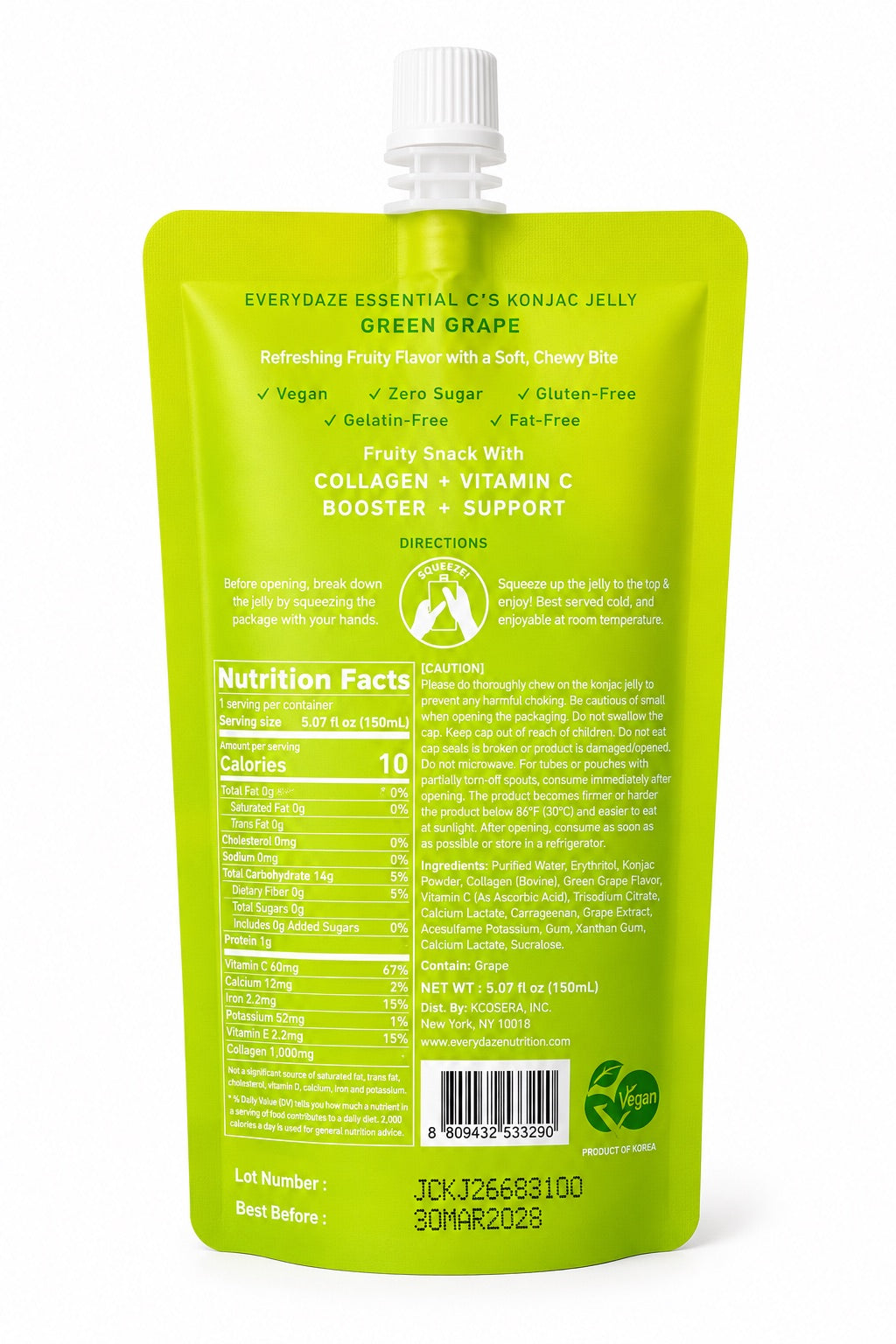 Everydaze Essential C's Konjac Jelly Green Grape 5.07 fl oz