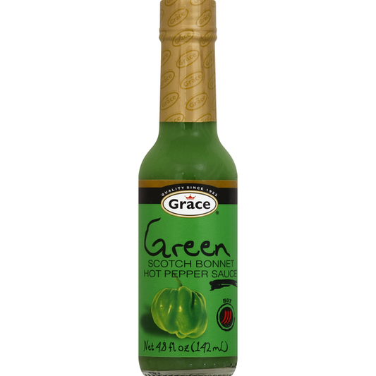 Grace Hot Pepper Sauce, Green Scotch Bonnet, Hot 4.8 fl oz