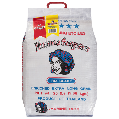 Madame Gougousse Jasmine Rice Enriched Extra Long Grain 20 lb