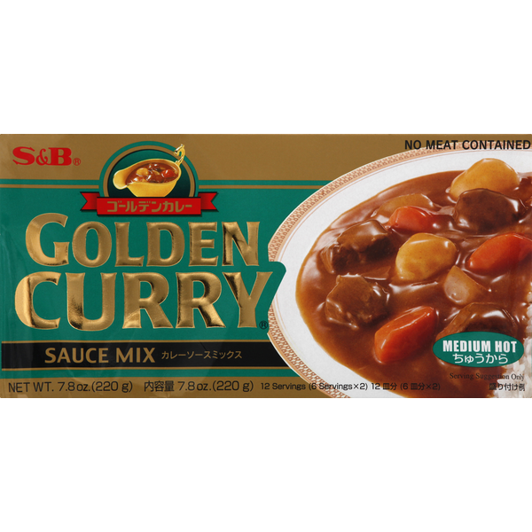 S&B Sauce Mix Golden Curry Medium Hot 7.8 oz