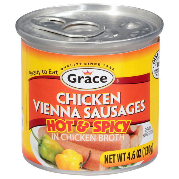 Grace Hot & Spicy Chicken Vienna Sausages in Chicken Broth 4.6 oz