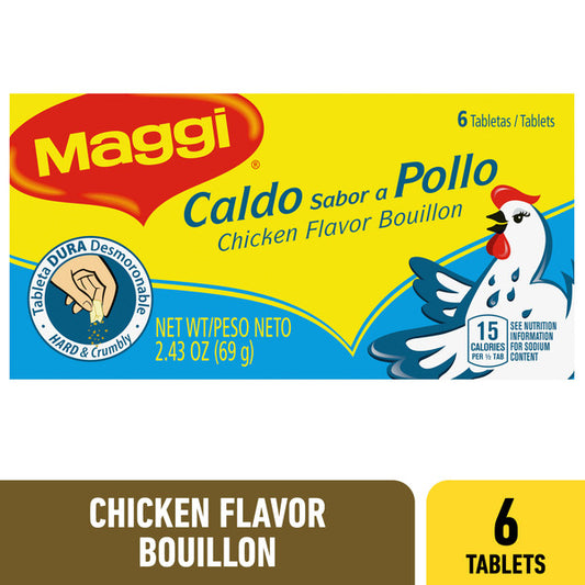 Maggi Chicken Flavor Bouillon Tablets 6 Count 2.43 oz