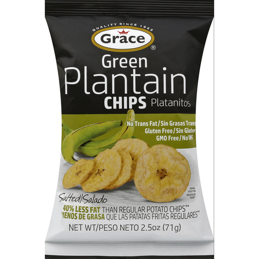 Grace Chips, Green Plantain, Salted 2.5 oz