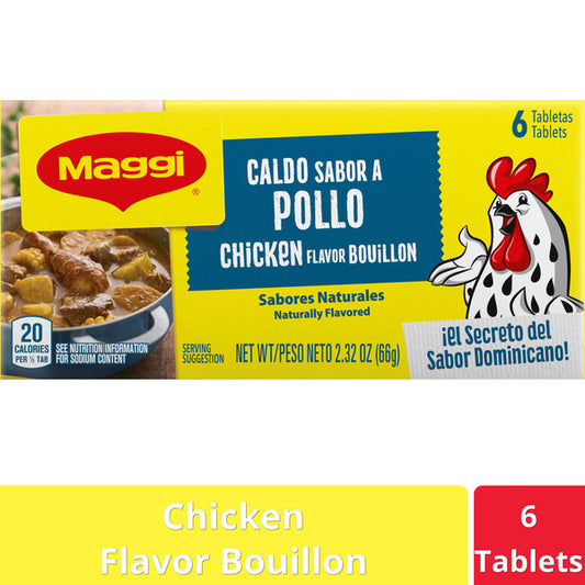 Maggi Chicken Flavor Bouillon Tablets 6 Count 2.4 oz