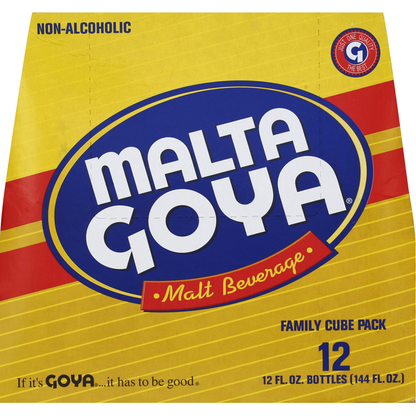 Malta Goya Malt Beverage Non-Alcoholic Family Cube Pack 12 x 12 fl oz