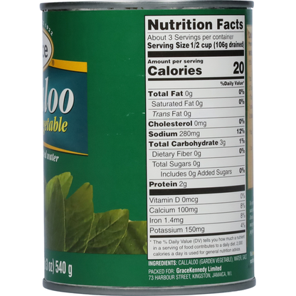 Grace Callaloo, Garden Vegetable 19 oz