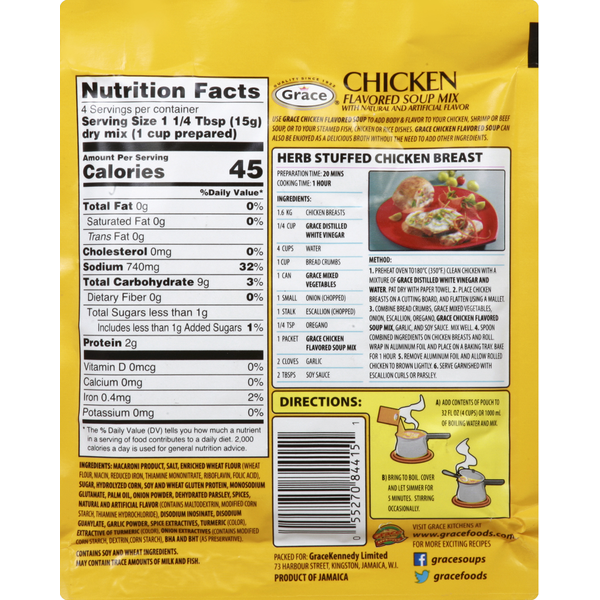 Grace Soup Mix, Chicken Flavored, Country Style Seasoned 2.12 oz