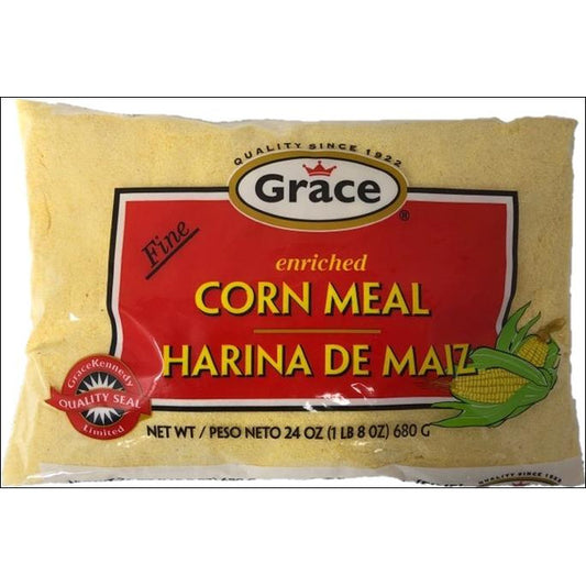 Grace Corn Meal, Enriched Yellow, Fine 24 oz