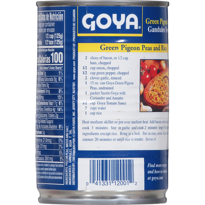 Goya Green Pigeon Peas Gandules Verdes 15 oz image 2