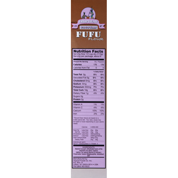 Tropiway Cocoyam Fufu Flour 24 oz additional product image