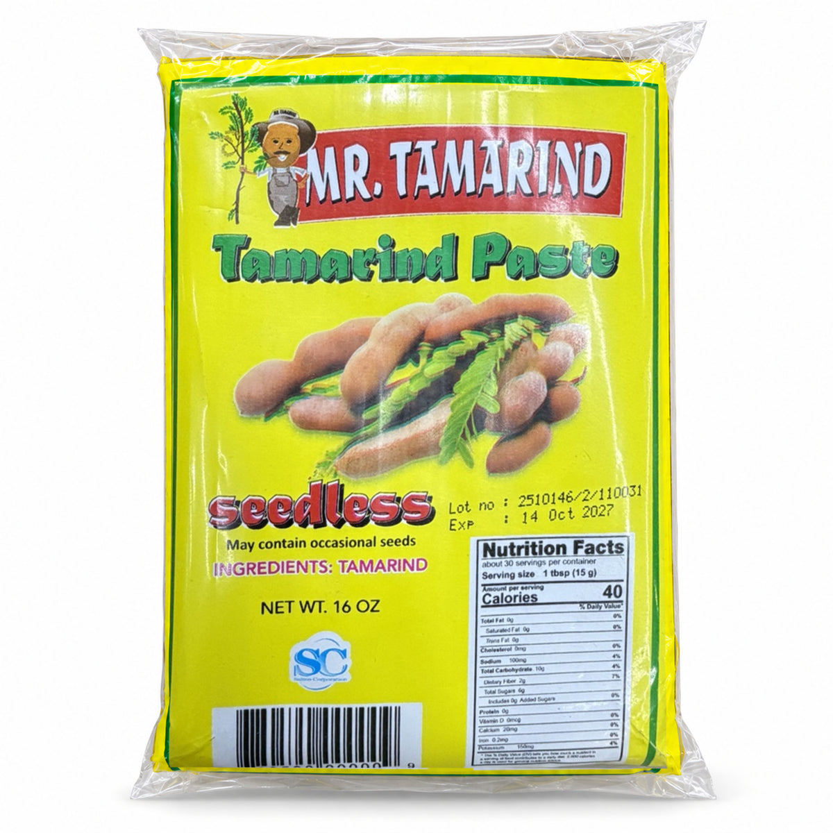 Mr. Tamarind Seedless Tamarind Paste 16 oz front view