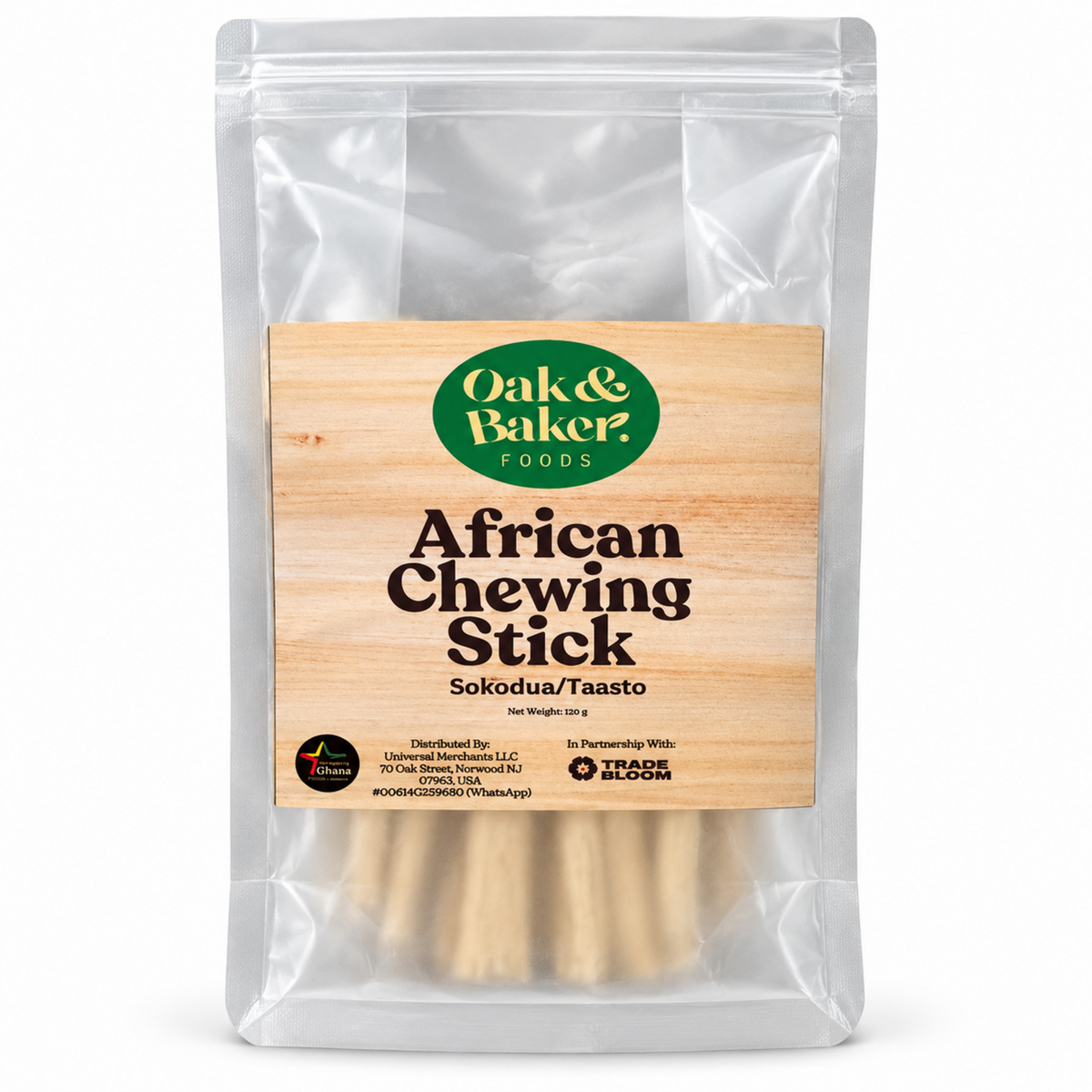 Oak & Baker Foods African Chewing Stick 120 g front