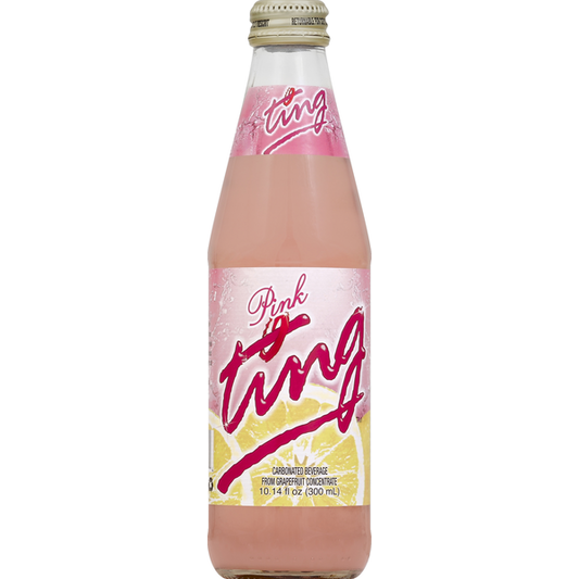 Pink Ting Sparkling Pink Grapefruit Soda – 6 Pack (300 ml Glass Bottles)