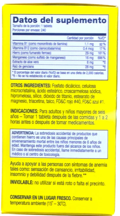 Dr. Chase Nerve Food Dietary Supplement with Iron & Vitamin B1 – 50 Tablets