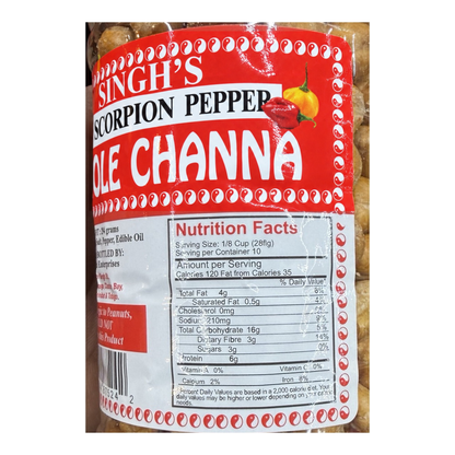 Singh’s Scorpion Pepper Whole Channa 294 g nutrition label detail
