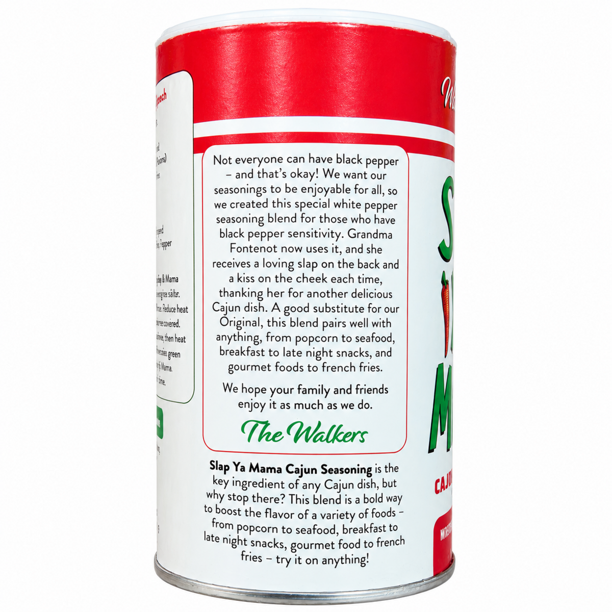 Slap Ya Mama White Pepper Blend 8 oz – side label