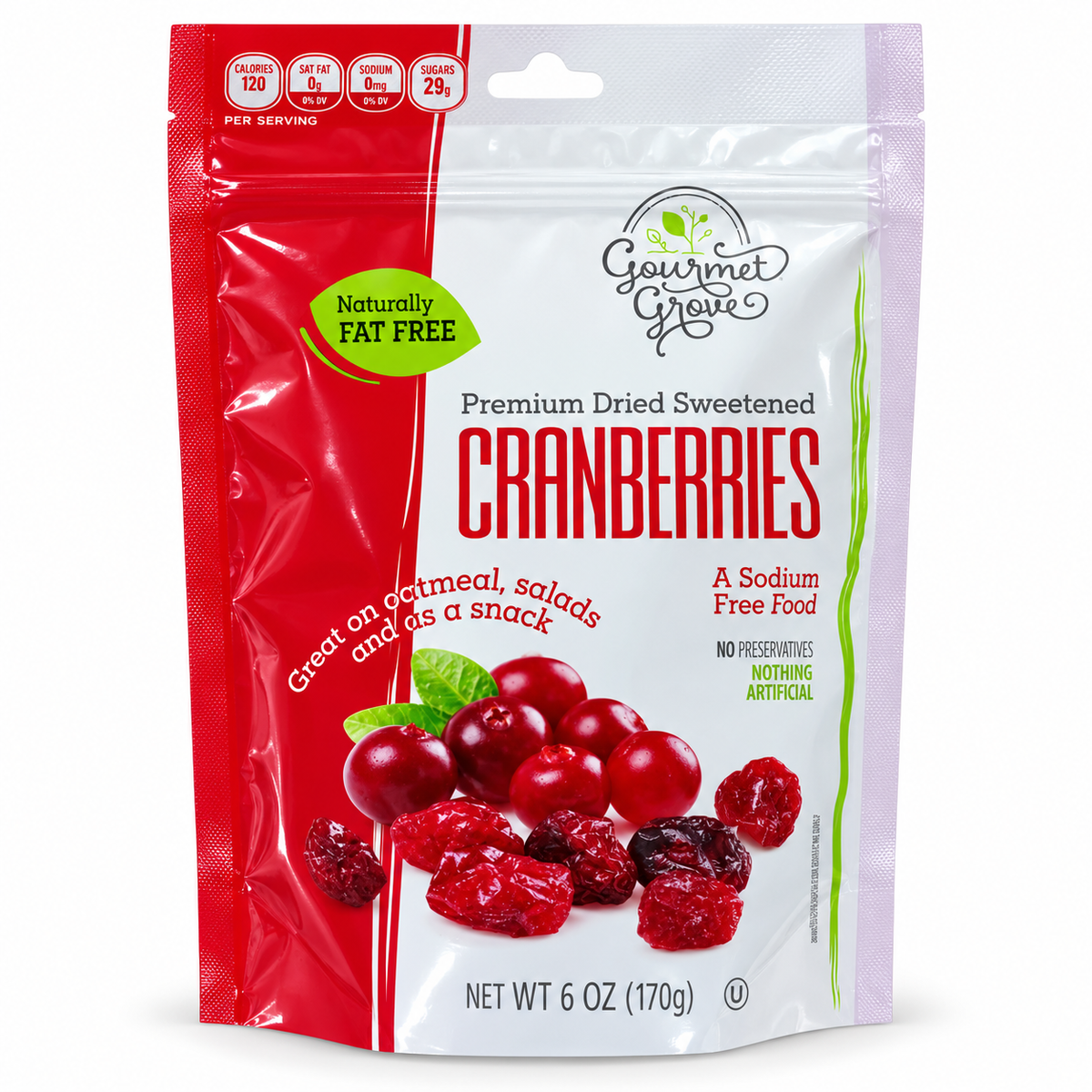 Gourmet Grove Dried Sweetened Cranberries – 170 g