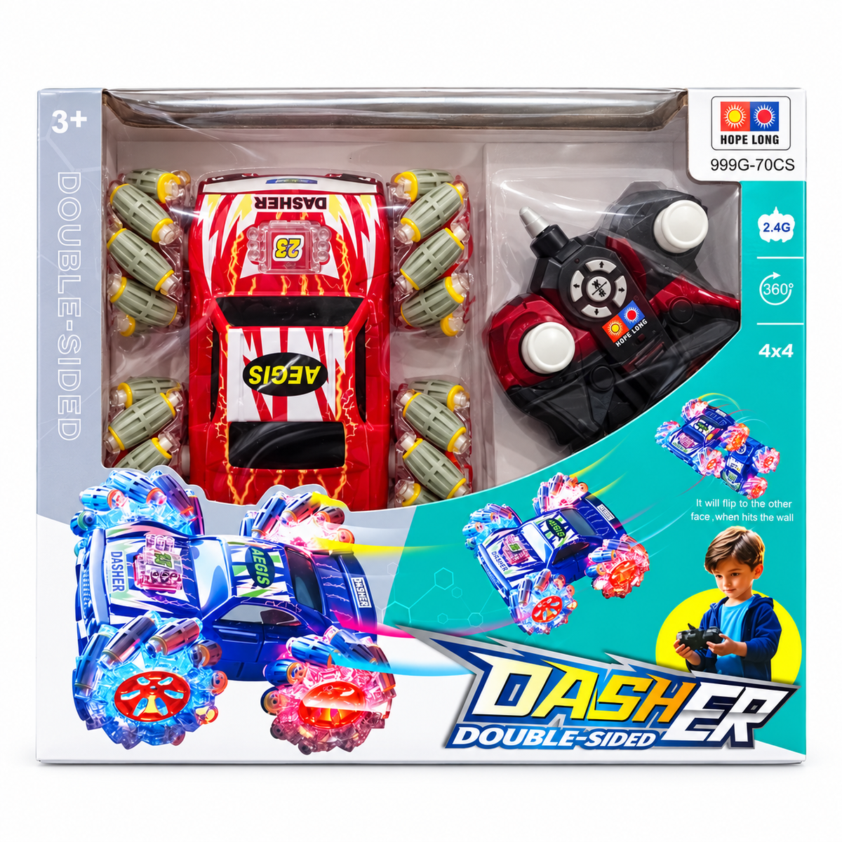 HOPE LONG Dasher Double-Sided RC Stunt Car – 999G-70CS – 1