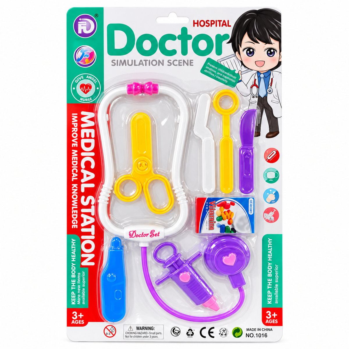 Hospital Doctor Pretend Medical Playset – retail packaging