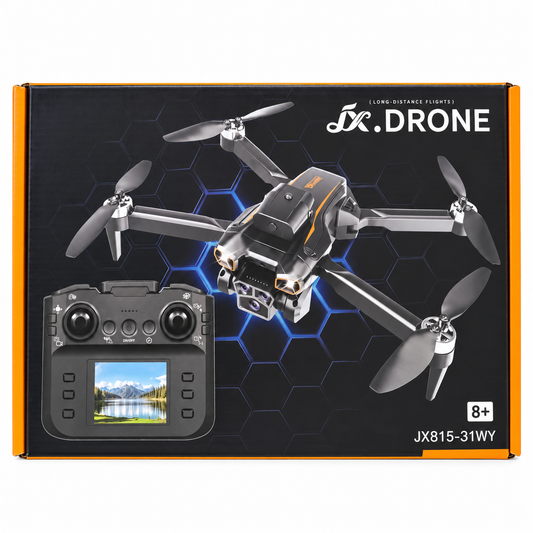 JX.Drone JX815-31WY Quadcopter with Screen-Style Controller – retail packaging
