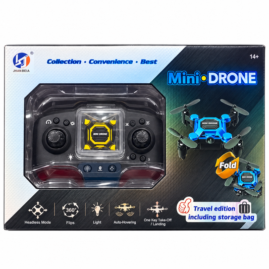 Mini Foldable Drone Travel Edition – Yellow & Black – retail packaging
