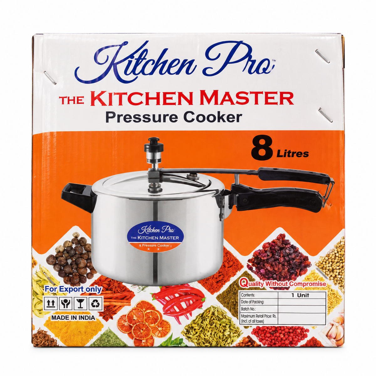 Kitchen Pro The Kitchen Master 8L Pressure Cooker retail packaging