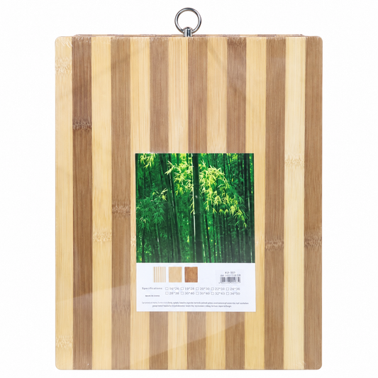 Striped Bamboo Cutting Board with Hanging Ring