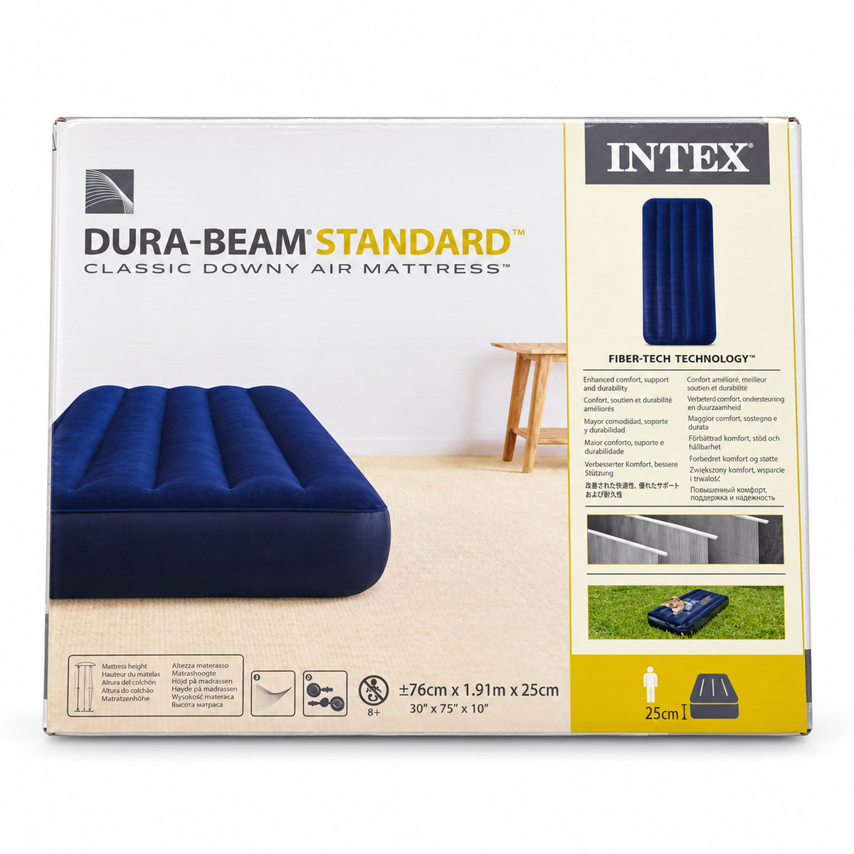 Intex Dura-Beam Classic Downy Air Mattress – 76 × 191 × 25 cm