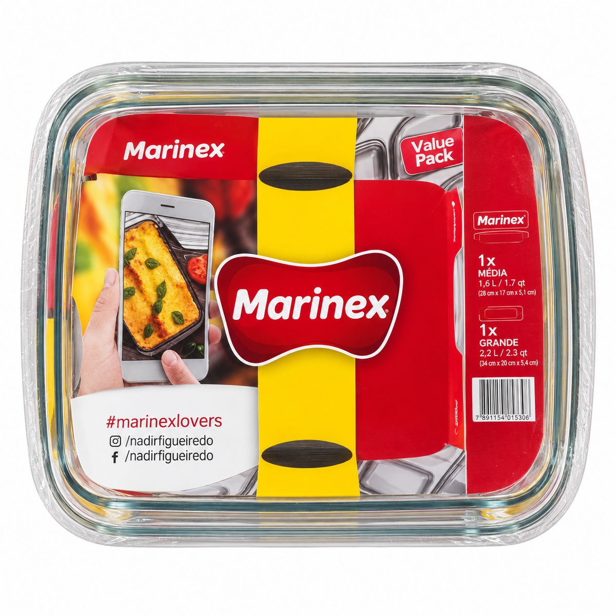 Marinex Rectangular Glass Baking Dish Value Pack – 1.6L & 2.2L