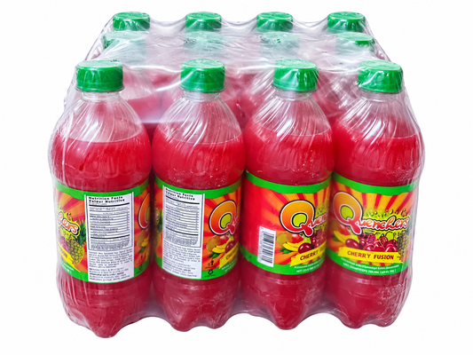 Quenchers Cherry Fusion Juice Drink – Case of 12 × 591 ml on white background